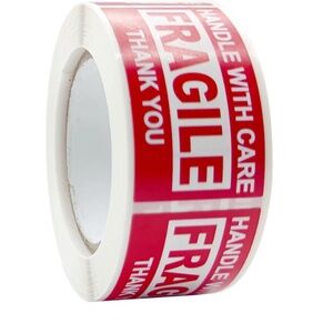 250pc Roll Fragile Handle with Care Warning Label Stickers - Brand New